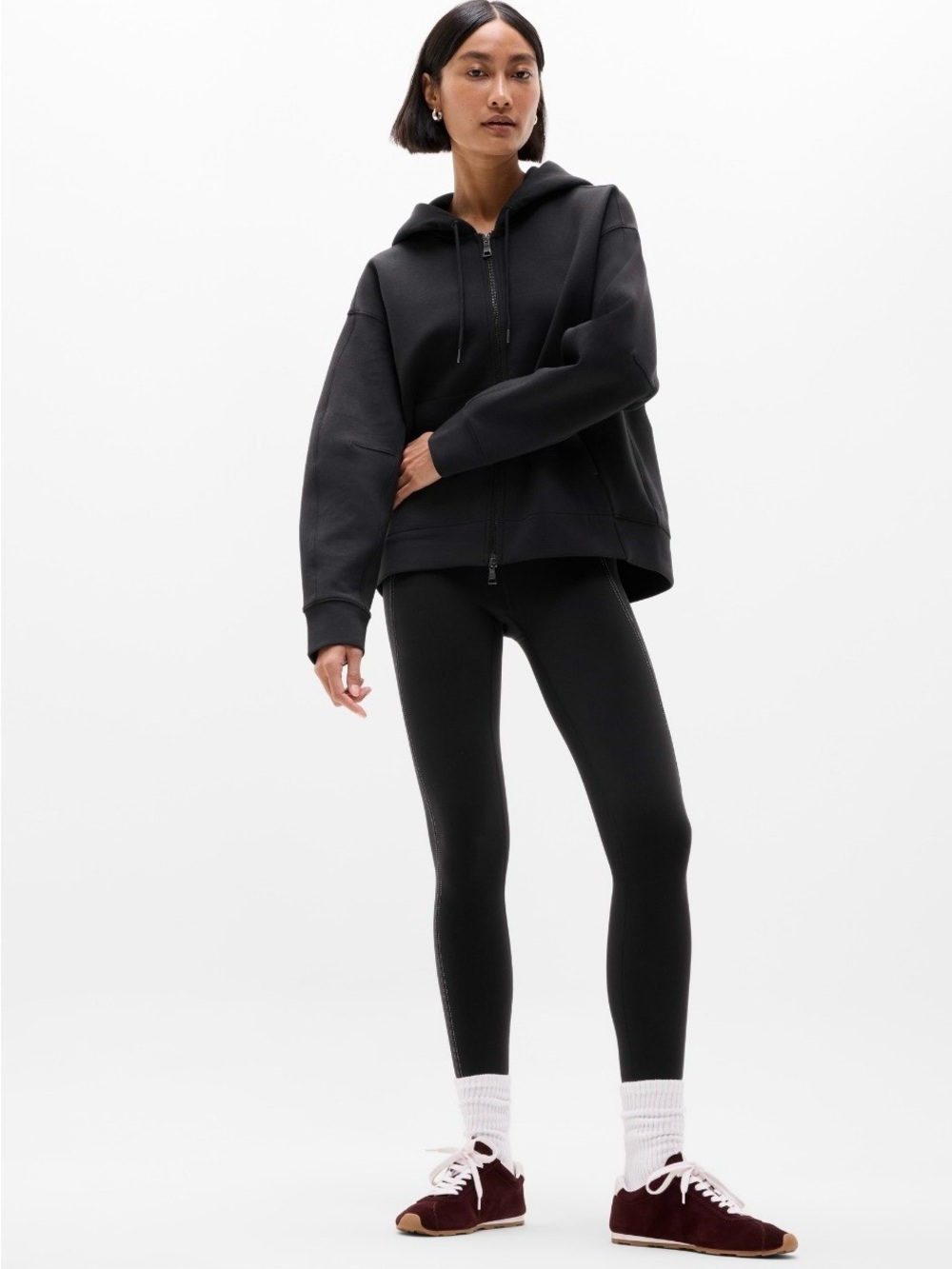 New Athleta Black Form Knit Full Zip Size Large
